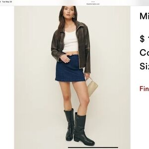 Reformation Everly Denim Mini Skirt